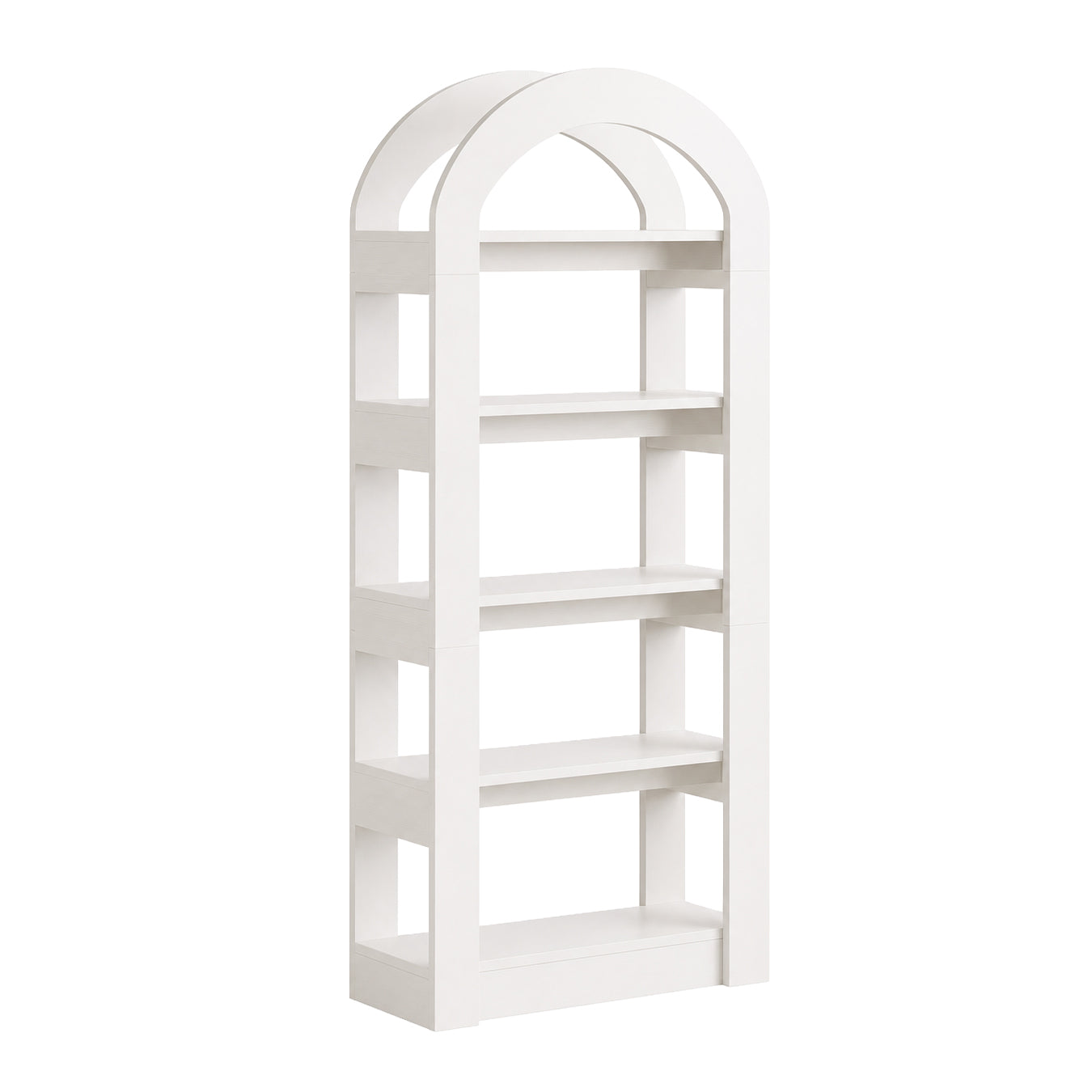 White Wood Arch Bookshelf