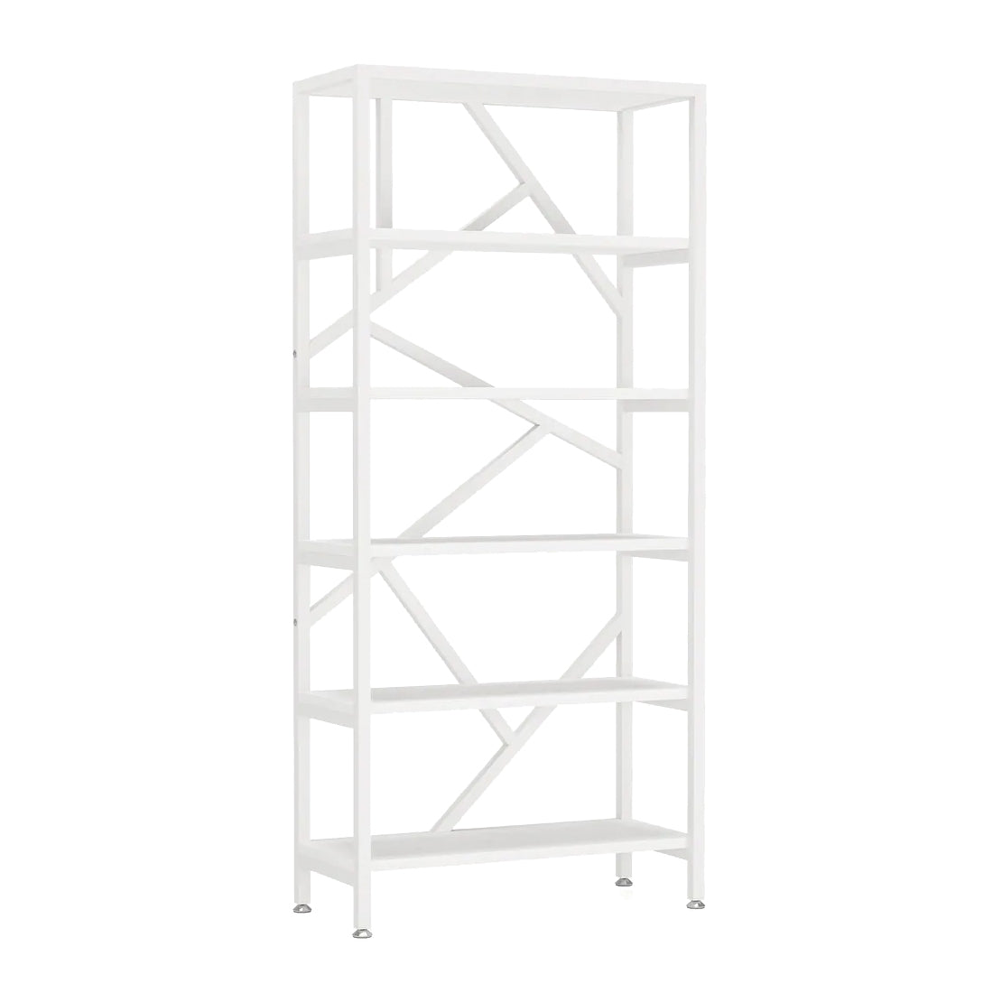 White Wood Geometric Bookshelf