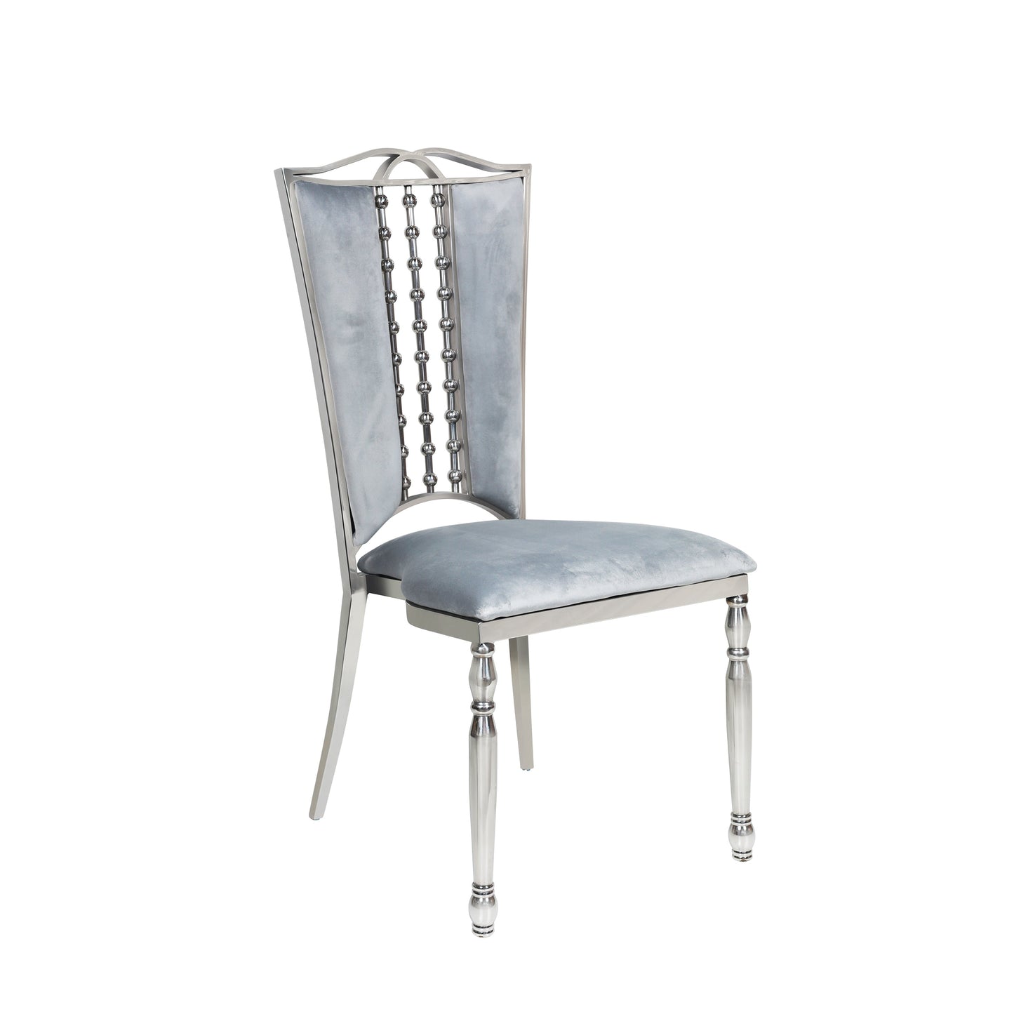 Grey Velvet Silver Bellasima Chair
