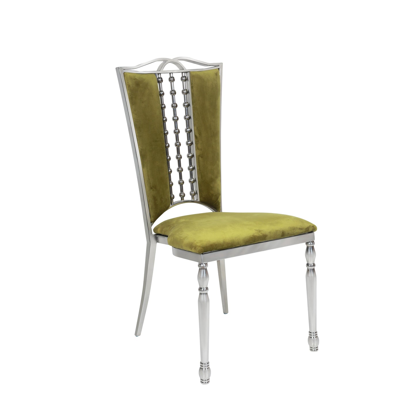 Olive Velvet Silver Bellasima Chair