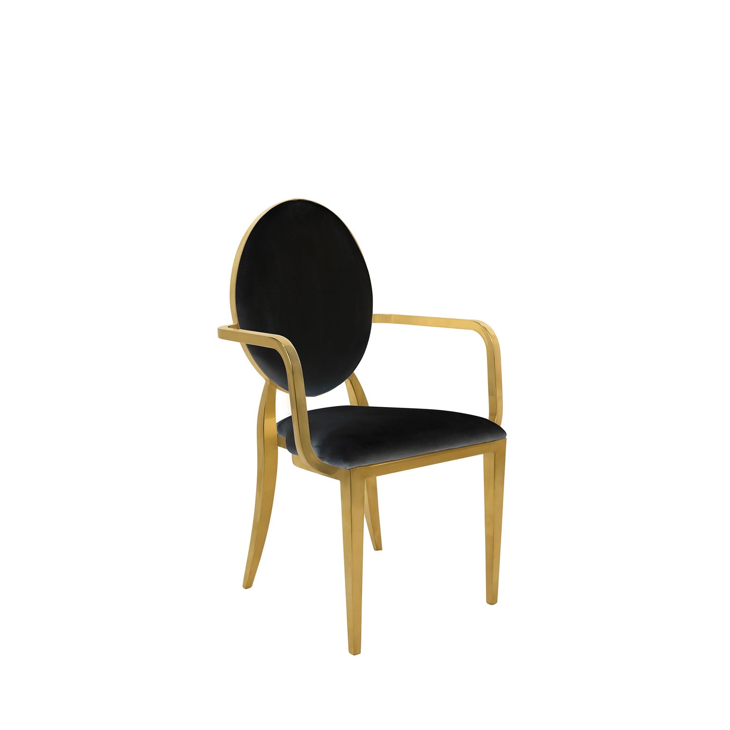 Black Velvet Rose` Gold Armchair