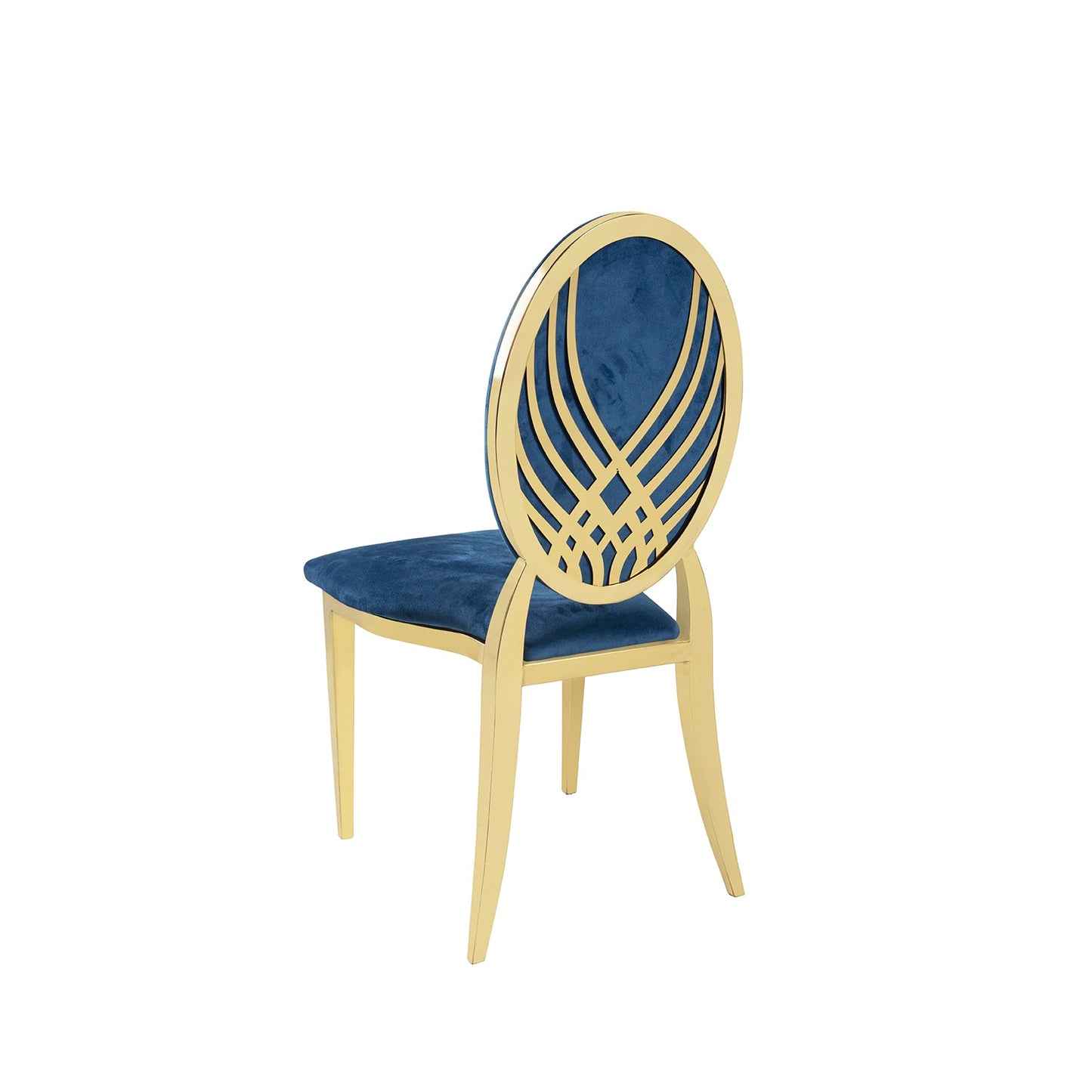 Blue Velvet Gold Moire` Chair