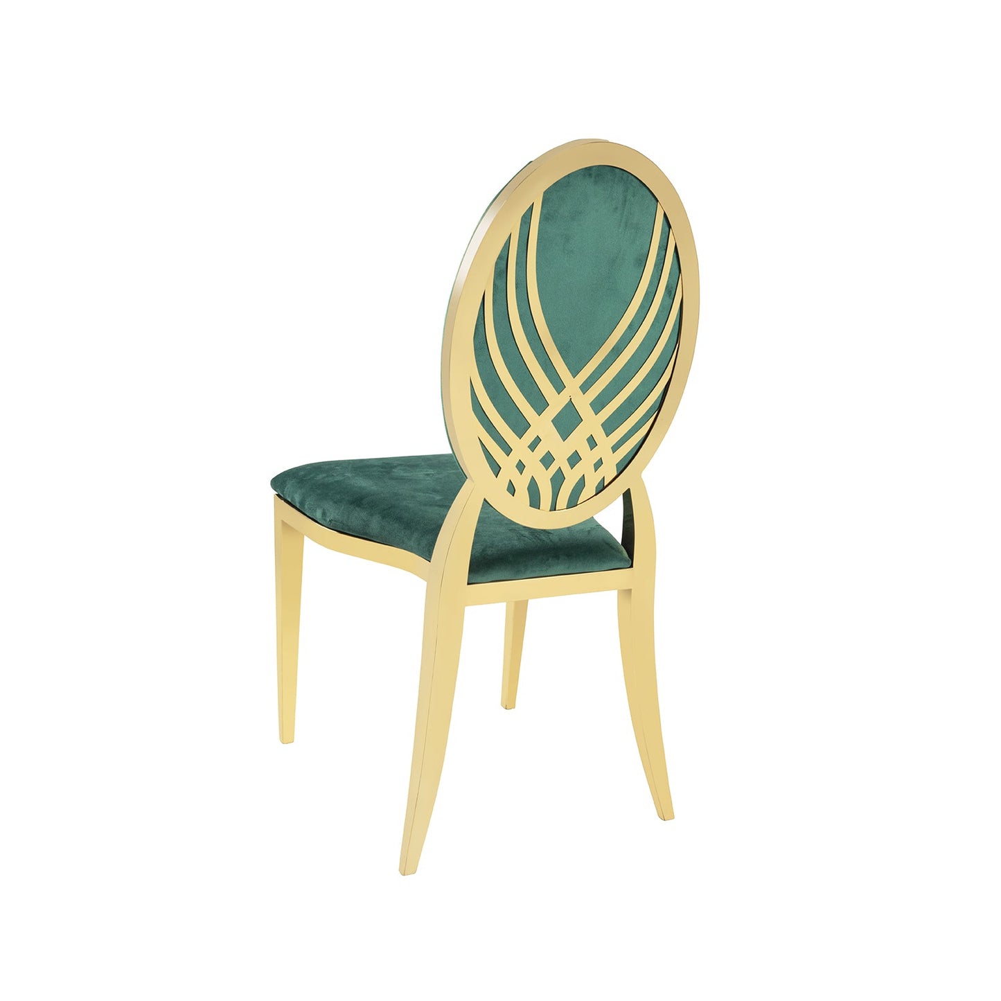 Green Velvet Gold Moire` Chair