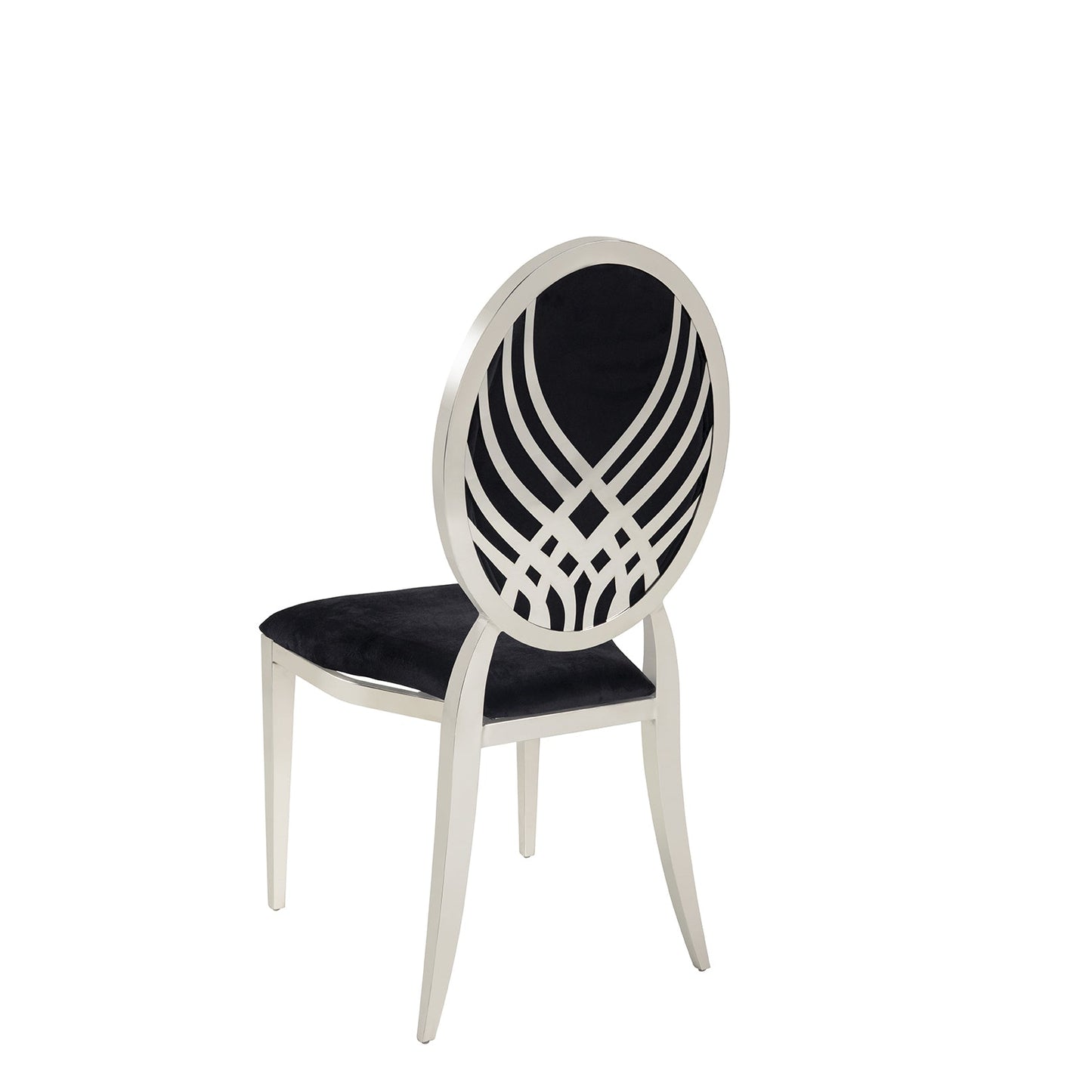 Black Velvet Silver Moire` Chair