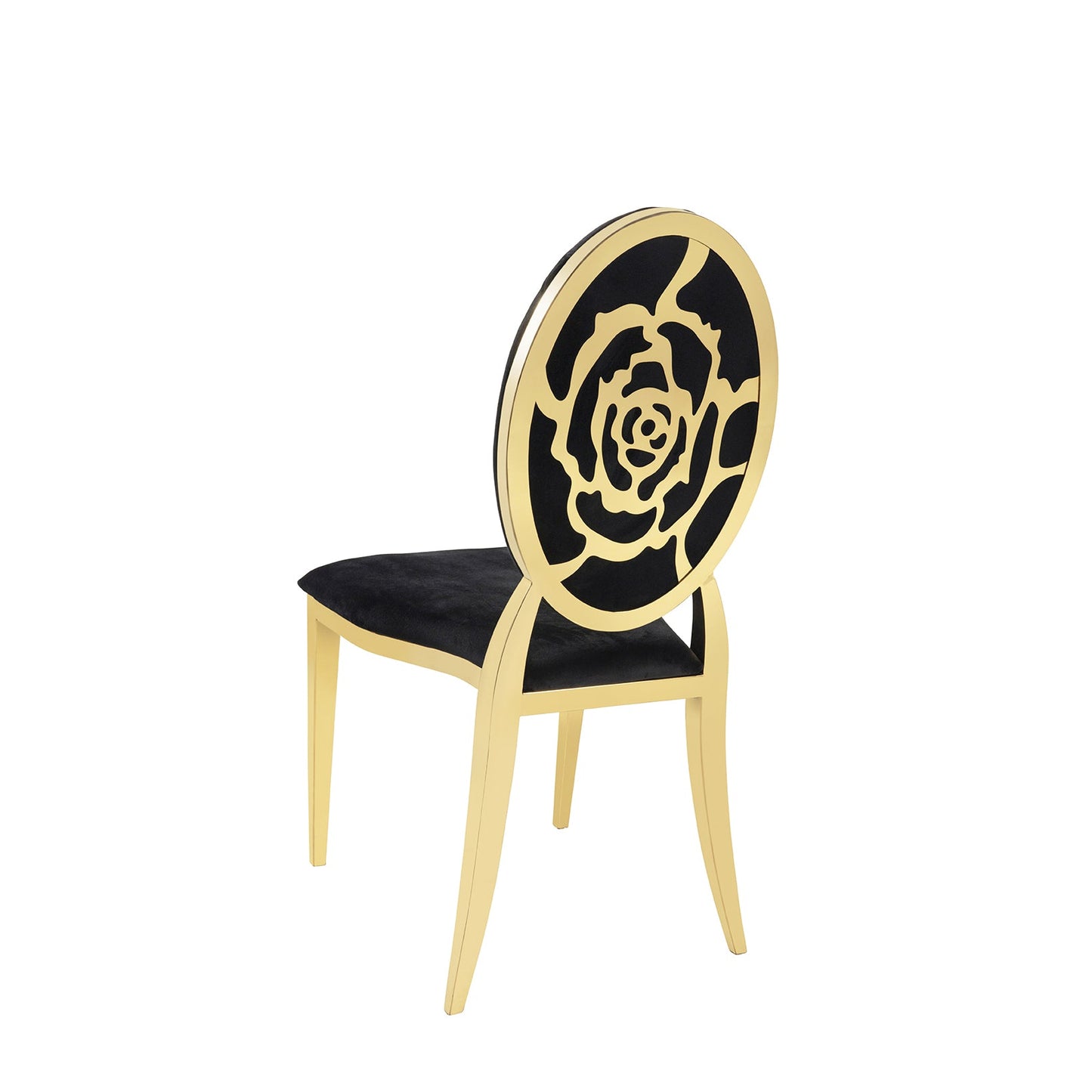 Black Velvet Gold Rose` Chair