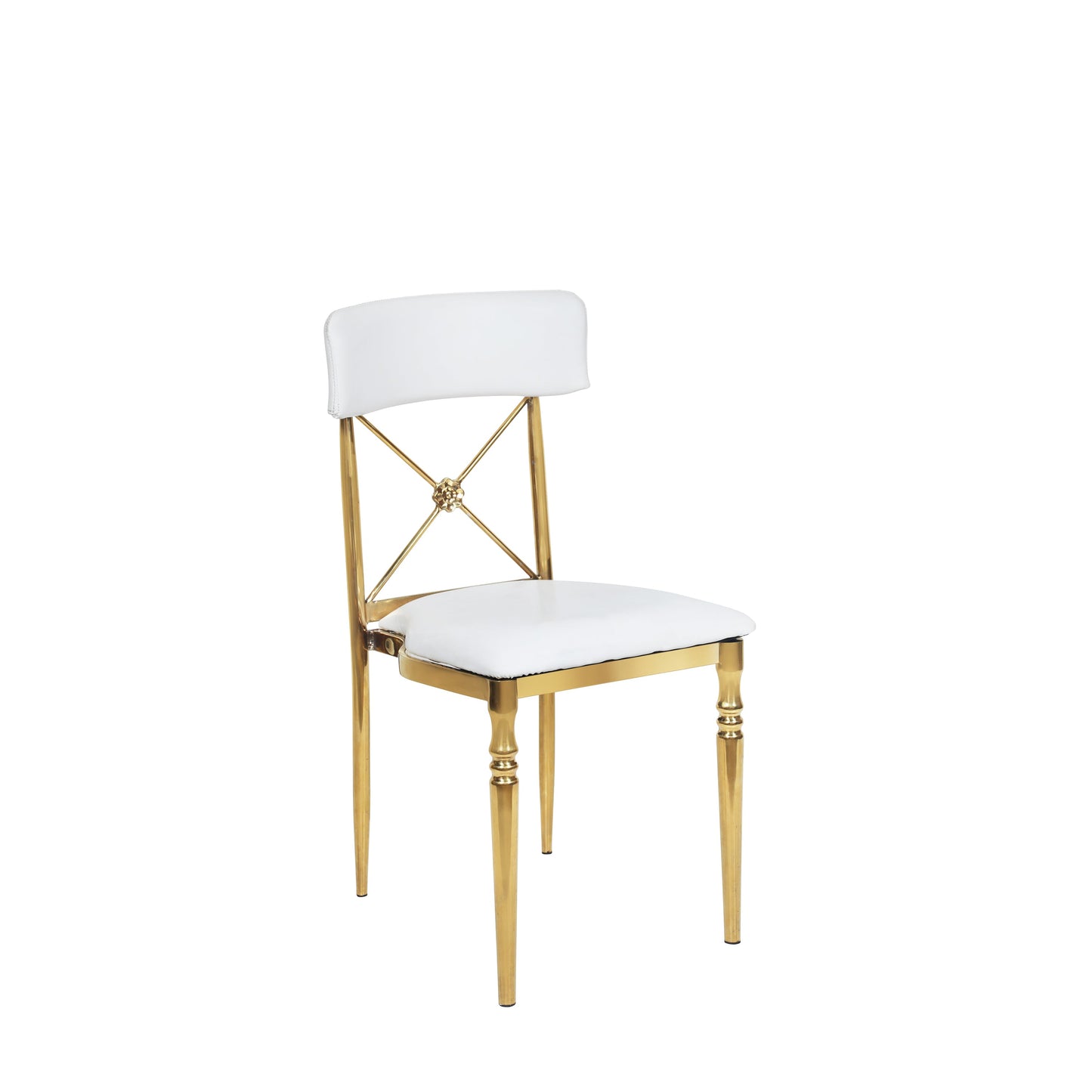 White Leather X Chair