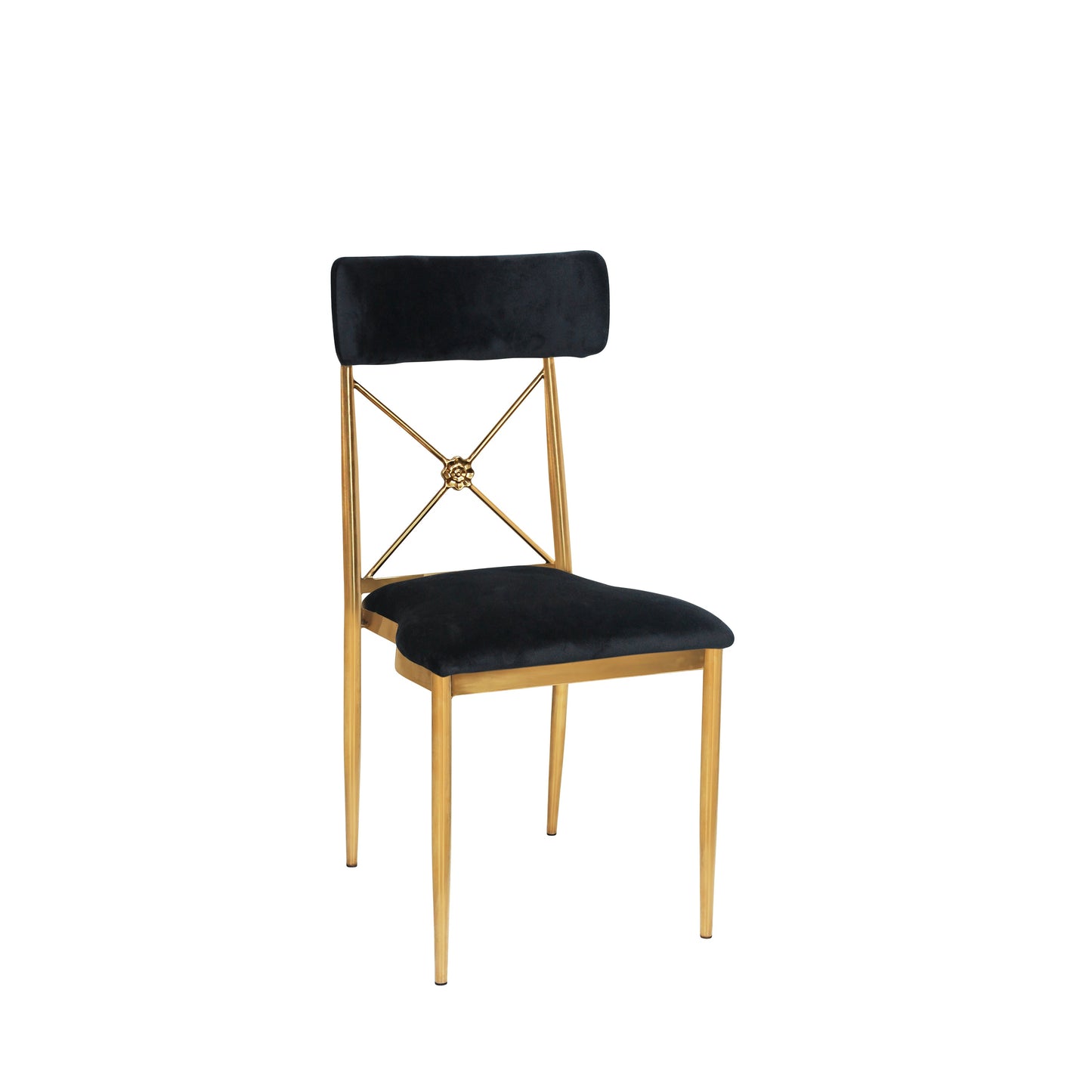 Black Velvet Gold X Chair