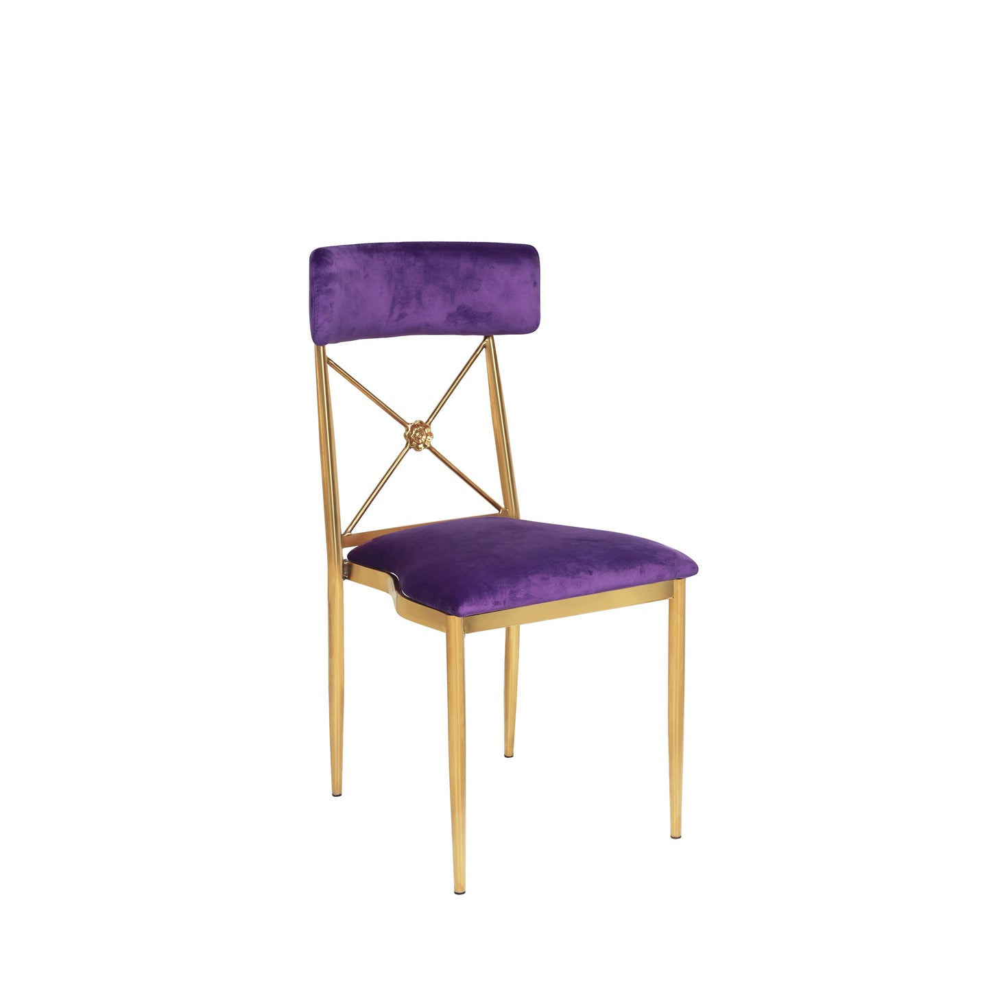 Purple Velvet Gold X Chair