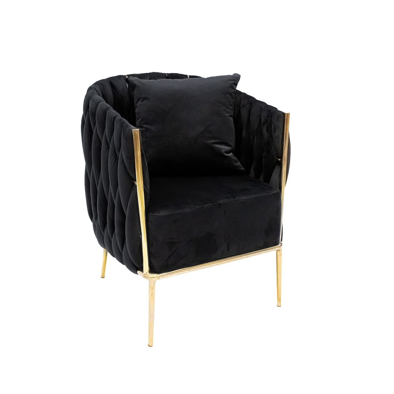 Black Velvet Webbing Design Lounge Chair