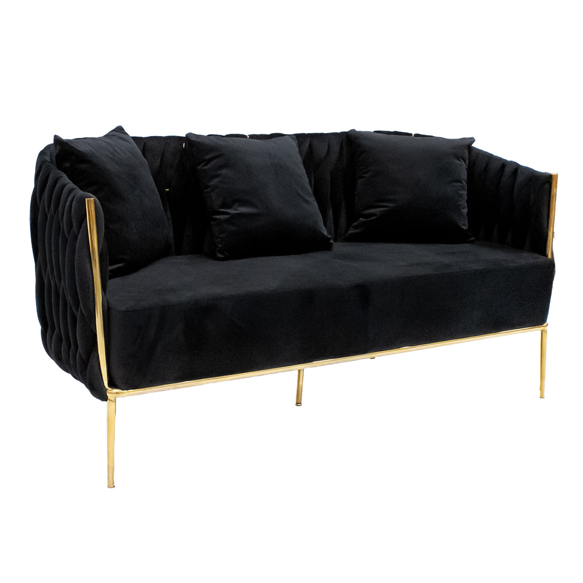 Black Velvet Webbing Design Sofa