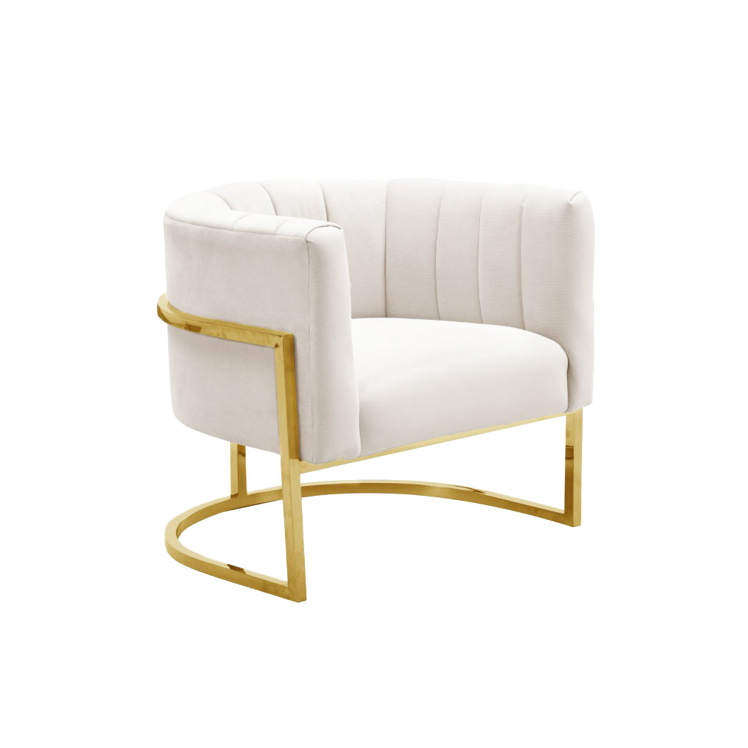 White Velvet Lounge Chair