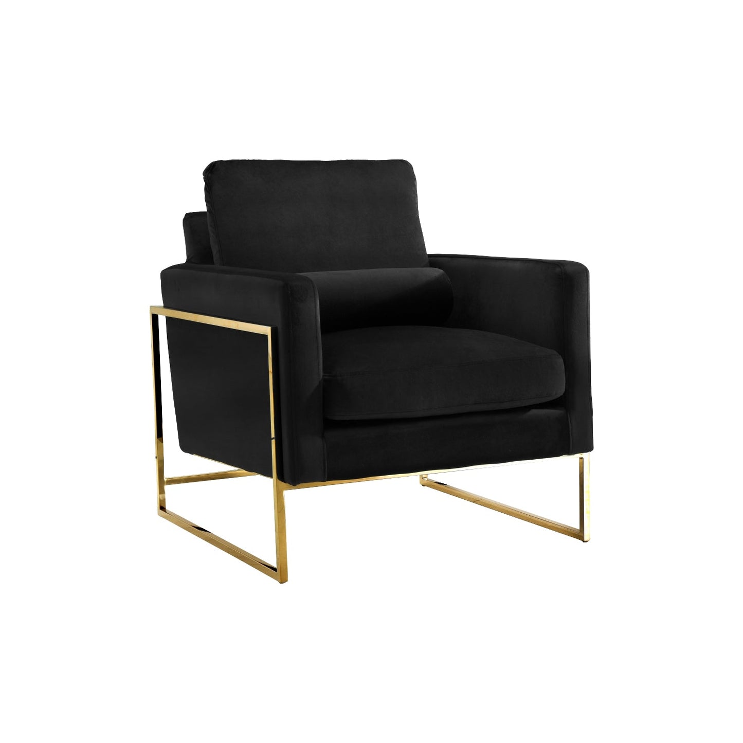 Black Velvet Lounge Chair