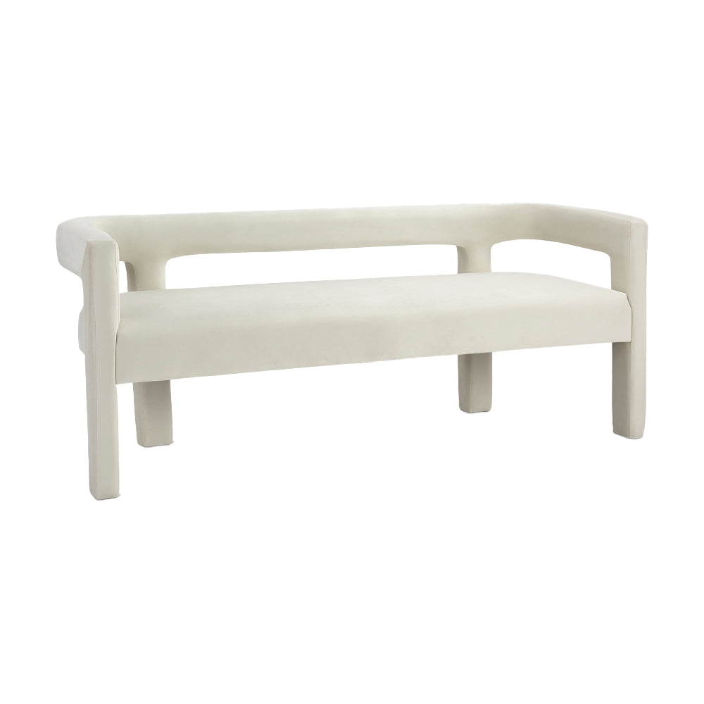 Cream Velvet Bench