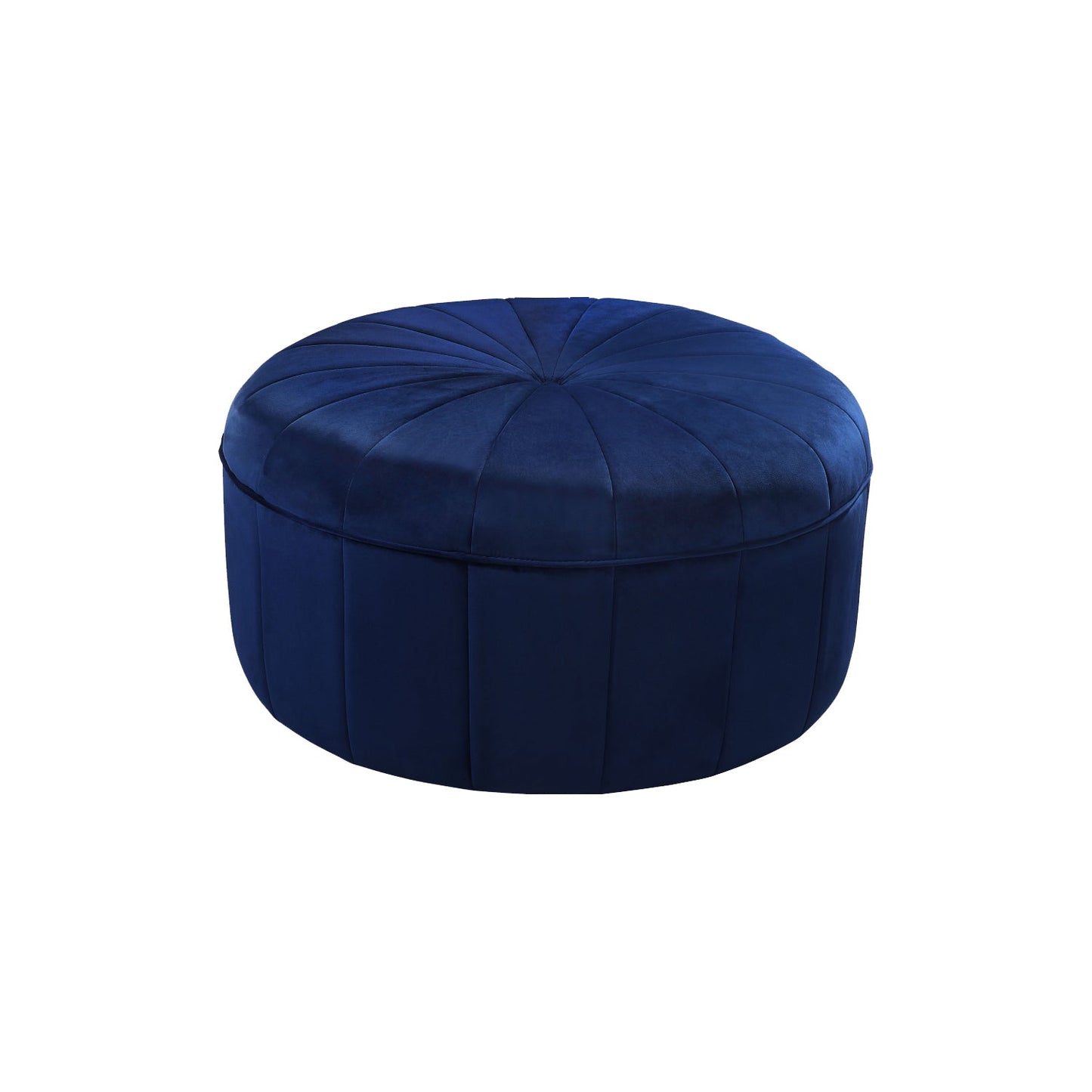 Navy Velvet Ottoman