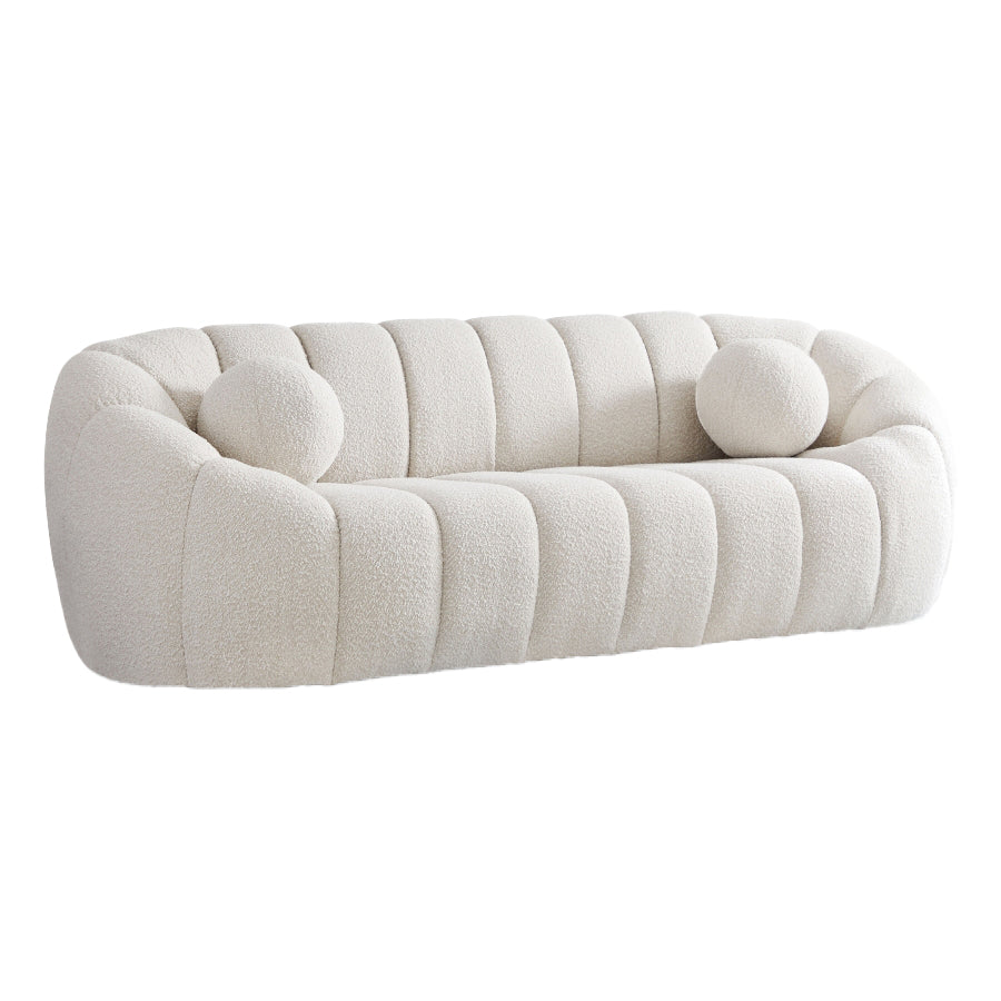 White Boucle Sofa