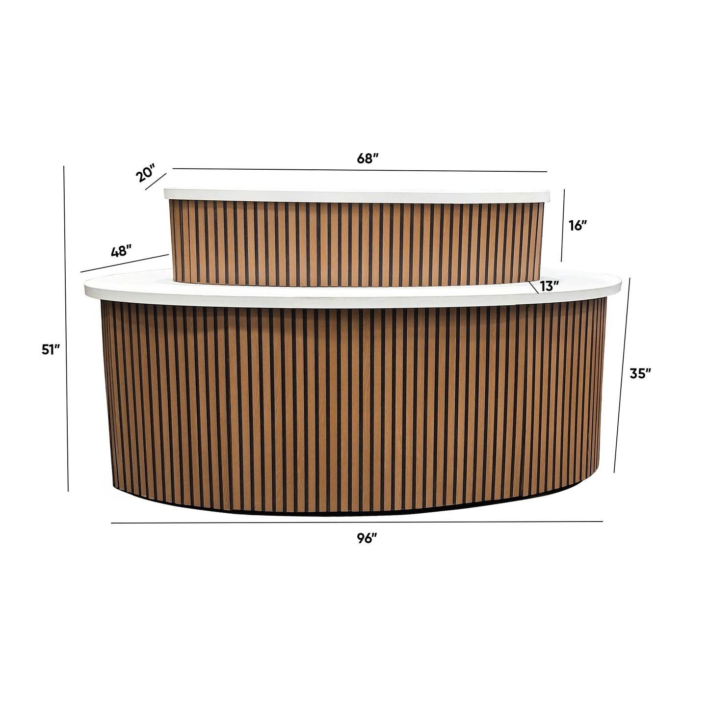 Fluted Oval 2 Tier Cake Stand