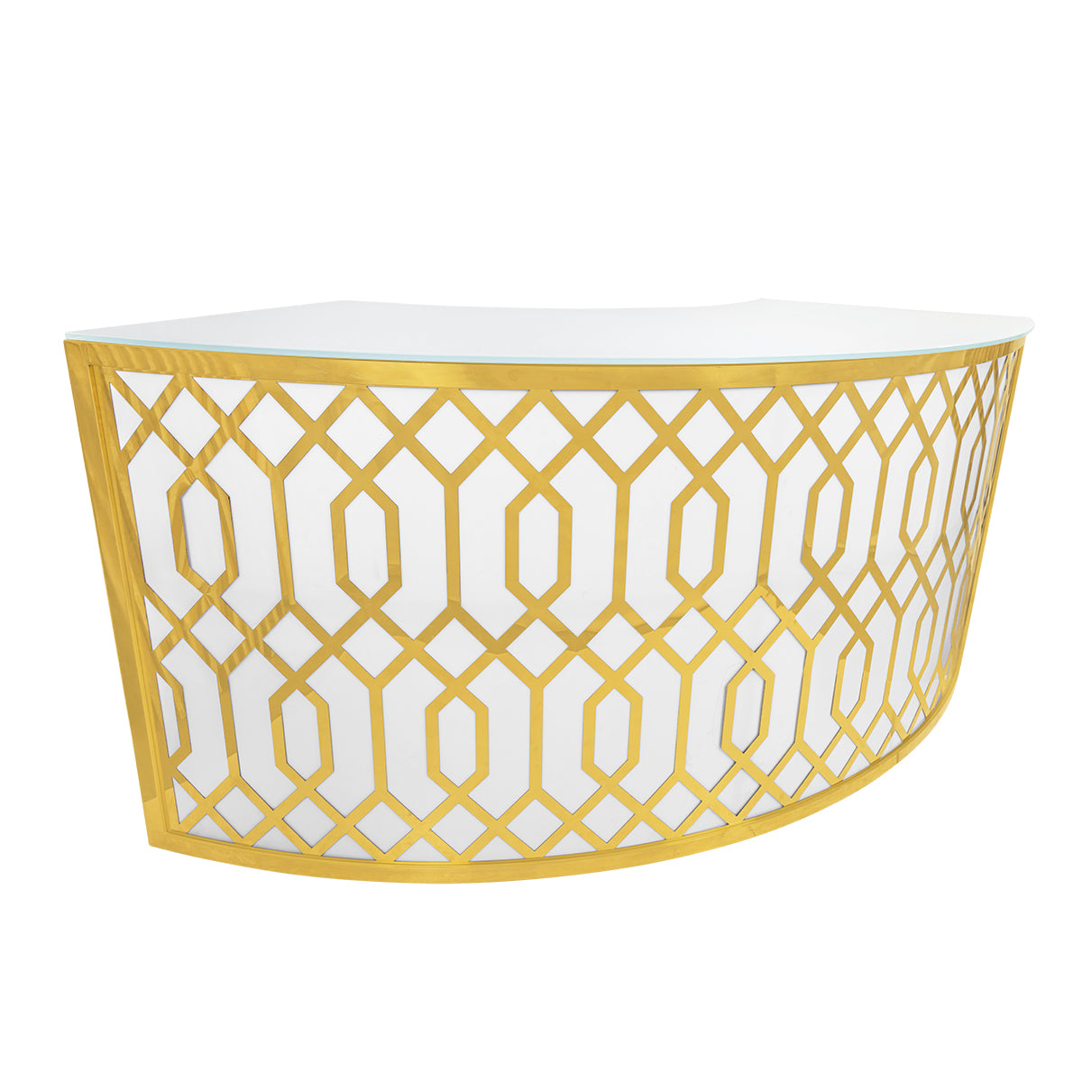 Gold White Design Curved Bar