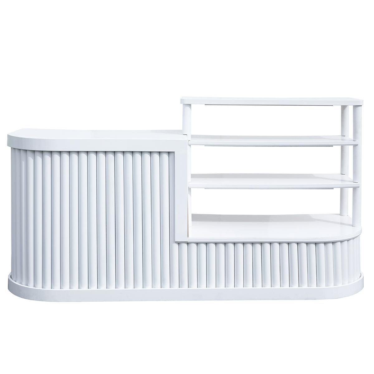 White Tubular Bar with Shelves