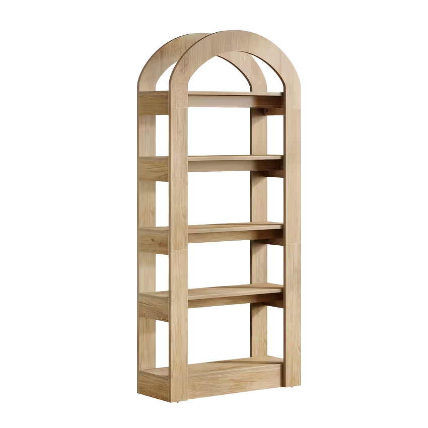 Natural Wood Arch Bookshelf