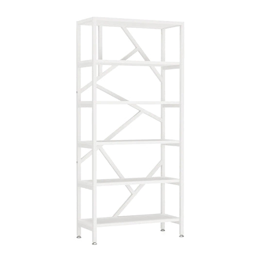 White Wood Geometric Bookshelf