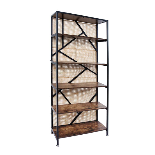 Rustic Ratten Geometric Bookshelf