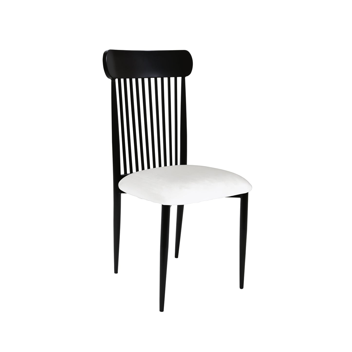 White Velvet Black Liner Chair