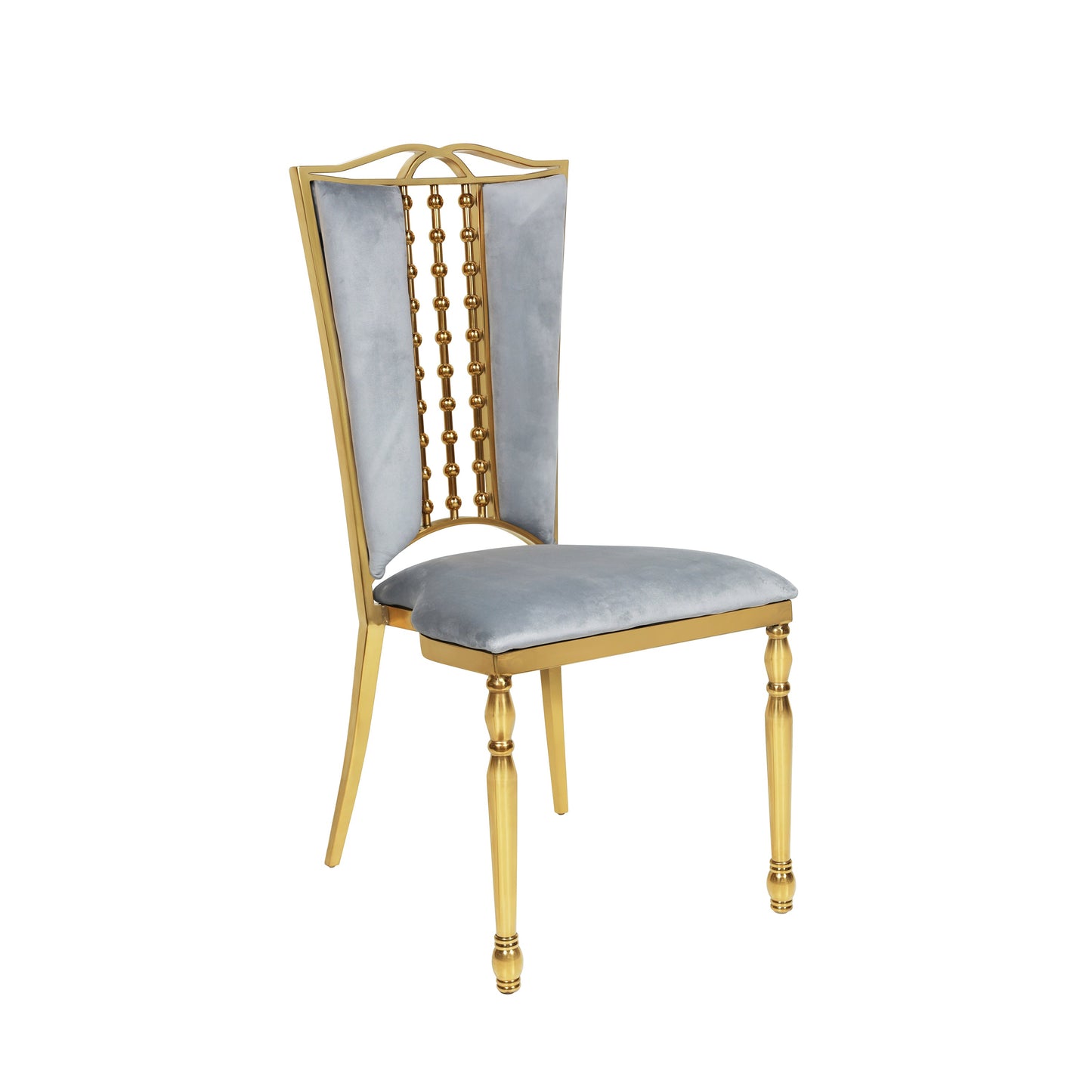 Grey Velvet Gold Bellasima Chair