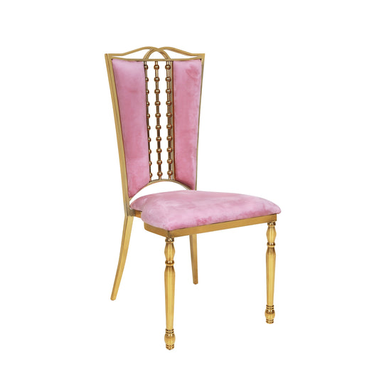 Pink Velvet Gold Bellasima Chair