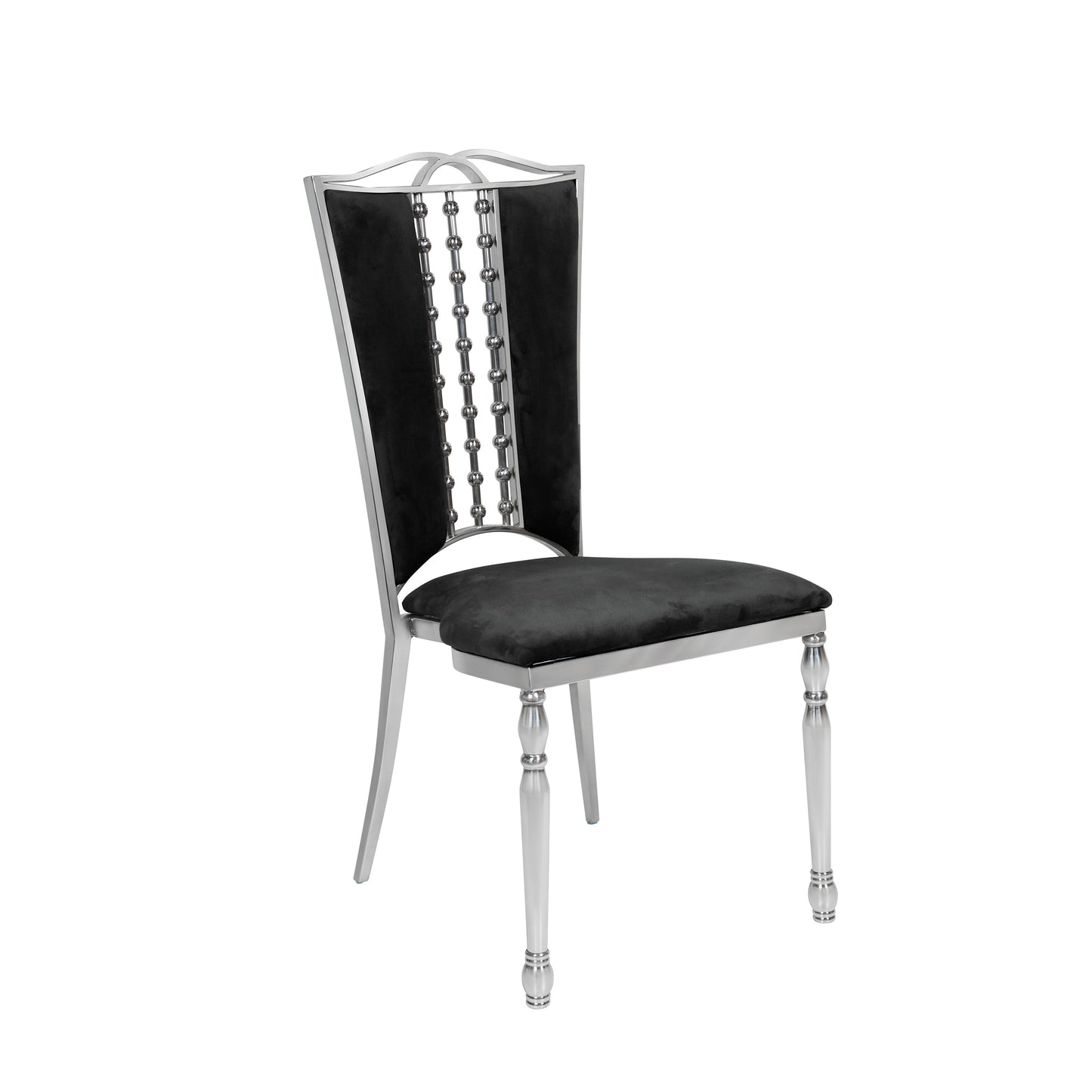 Black Velvet Silver Bellasima Chair