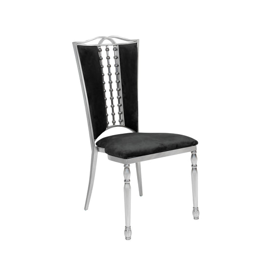 Black Velvet Silver Bellasima Chair