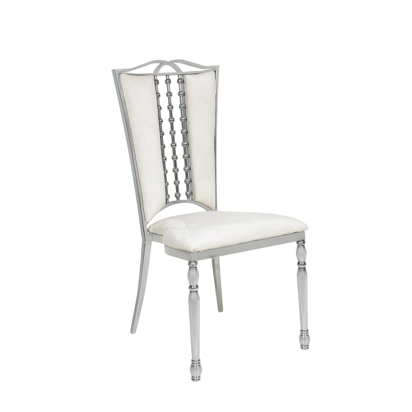Ivory Velvet Silver Bellasima Chair
