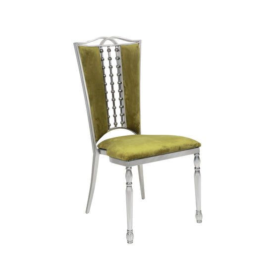 Olive Velvet Silver Bellasima Chair