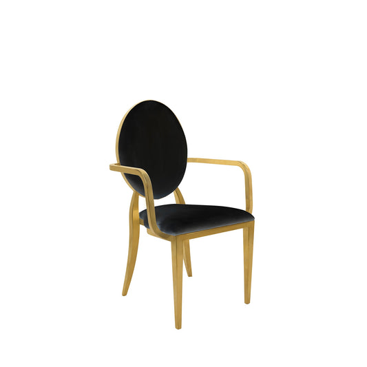 Black Velvet Rose` Gold Armchair