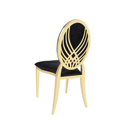 Black Velvet Gold Moire` Chair