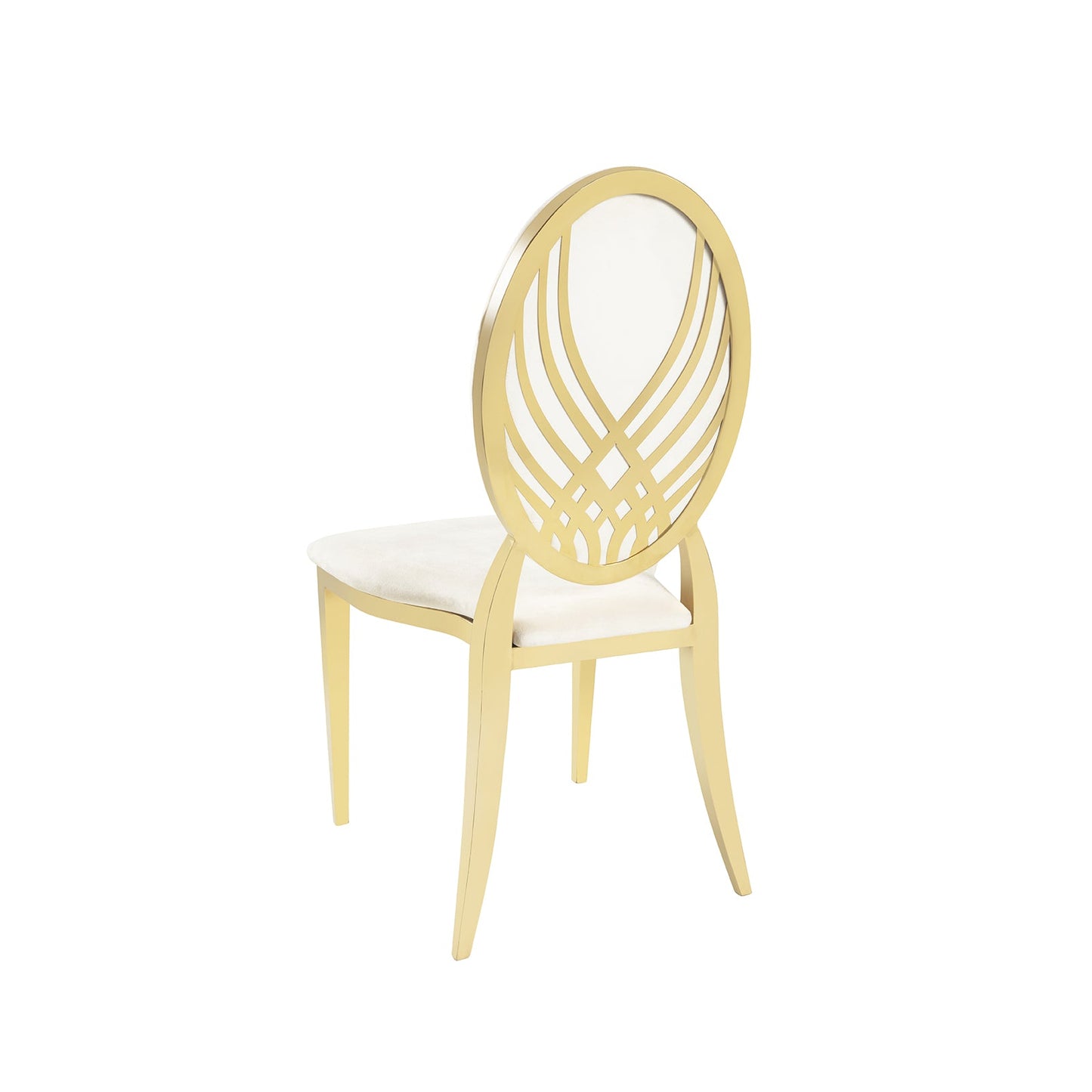 Ivory Velvet Gold Moire` Chair