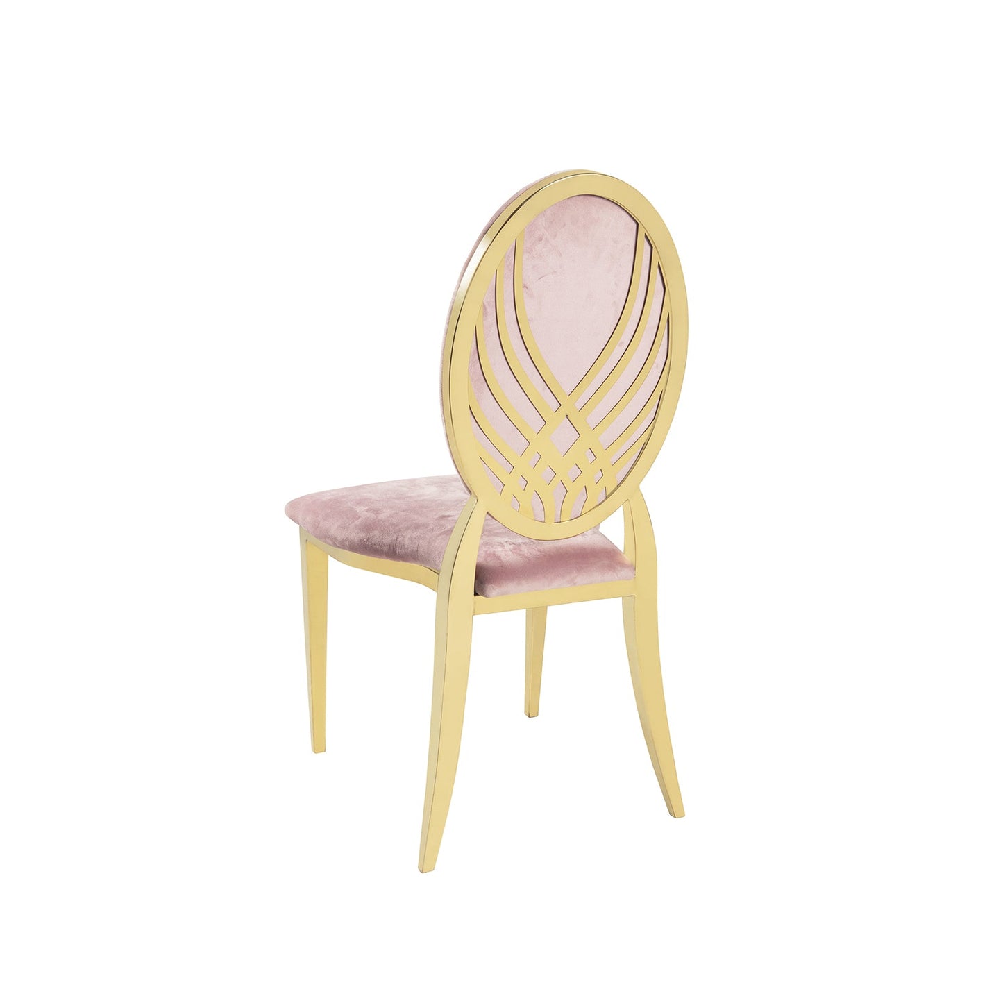 Pink Velvet Gold Moire` Chair