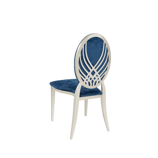 Blue Velvet Silver Moire` Chair