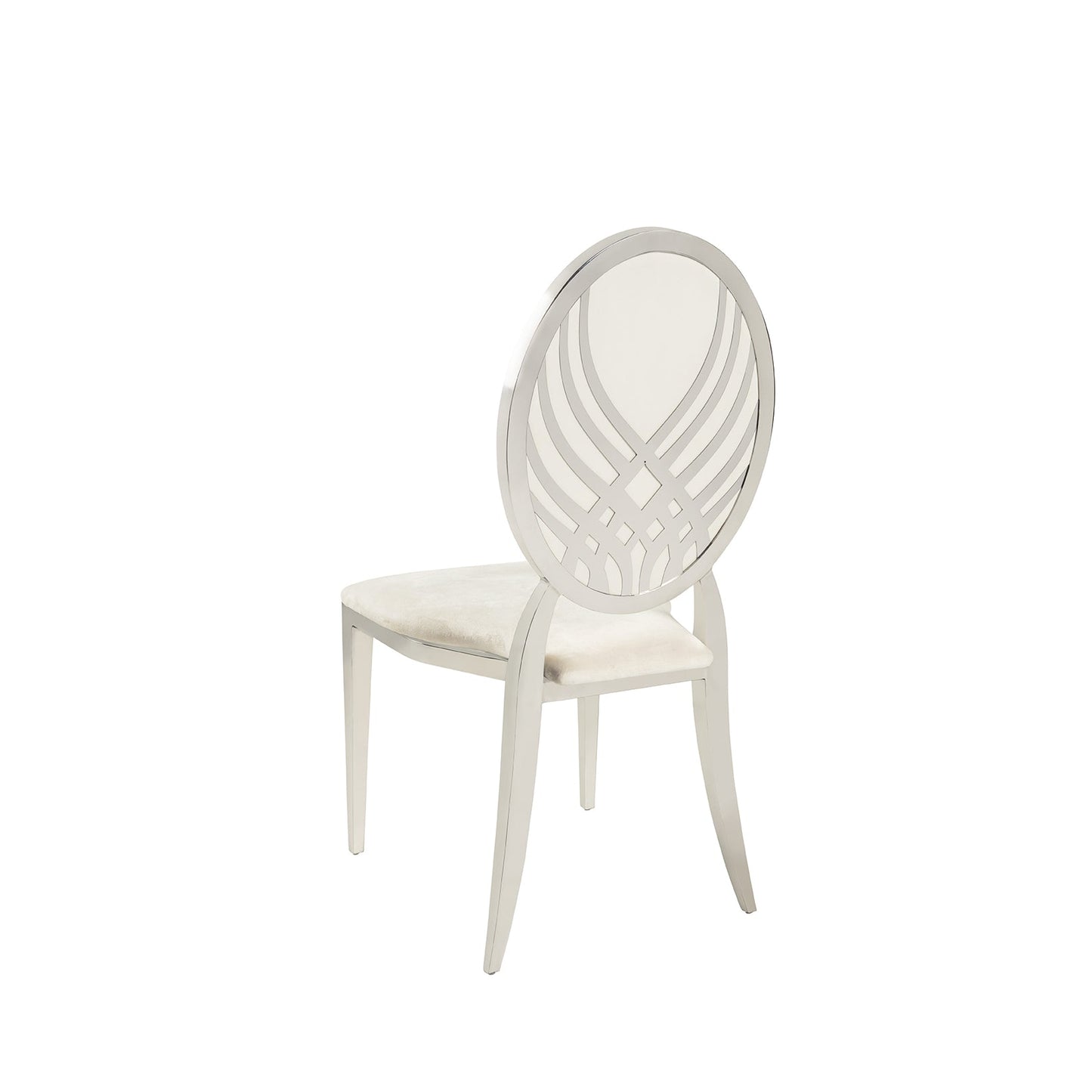 Ivory Velvet Silver Moire` Chair