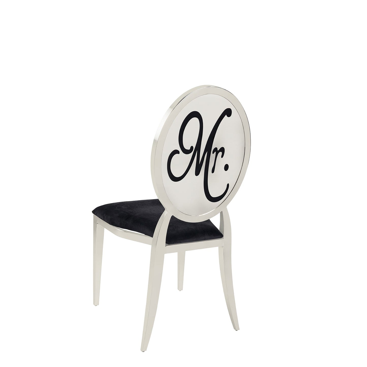 Black Velvet Silver Mr Chair