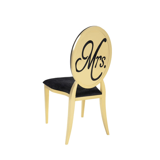 Black Velvet Gold Mrs Chair