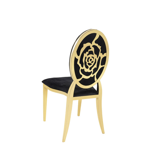 Black Velvet Gold Rose` Chair