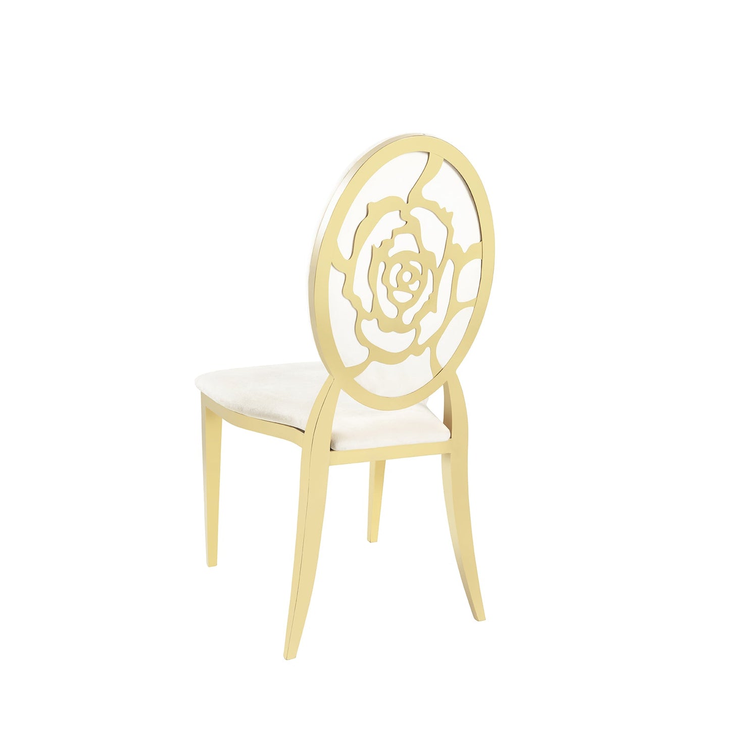 Ivory Velvet Gold Rose` Chair