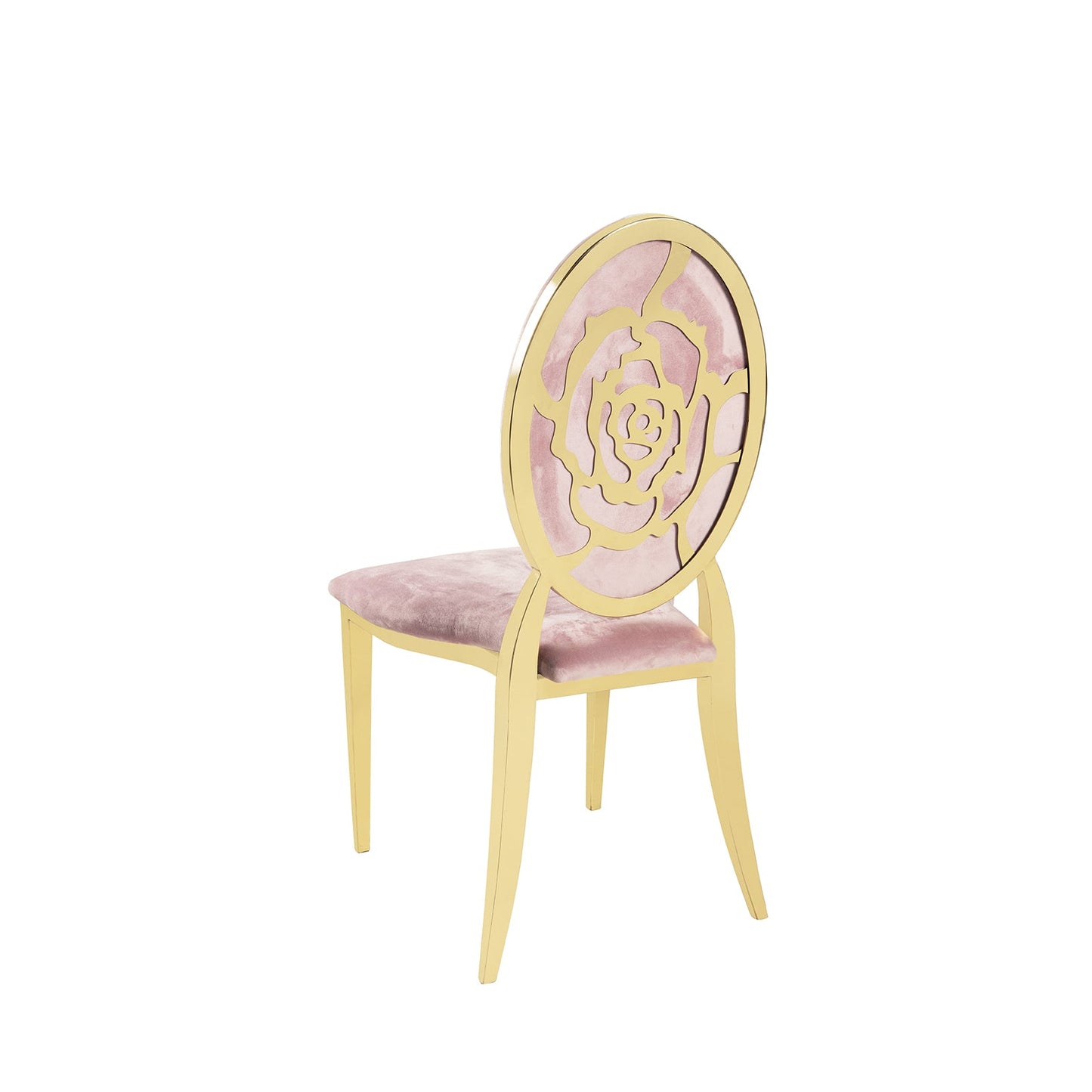 Pink Velvet Gold Rose` Chair
