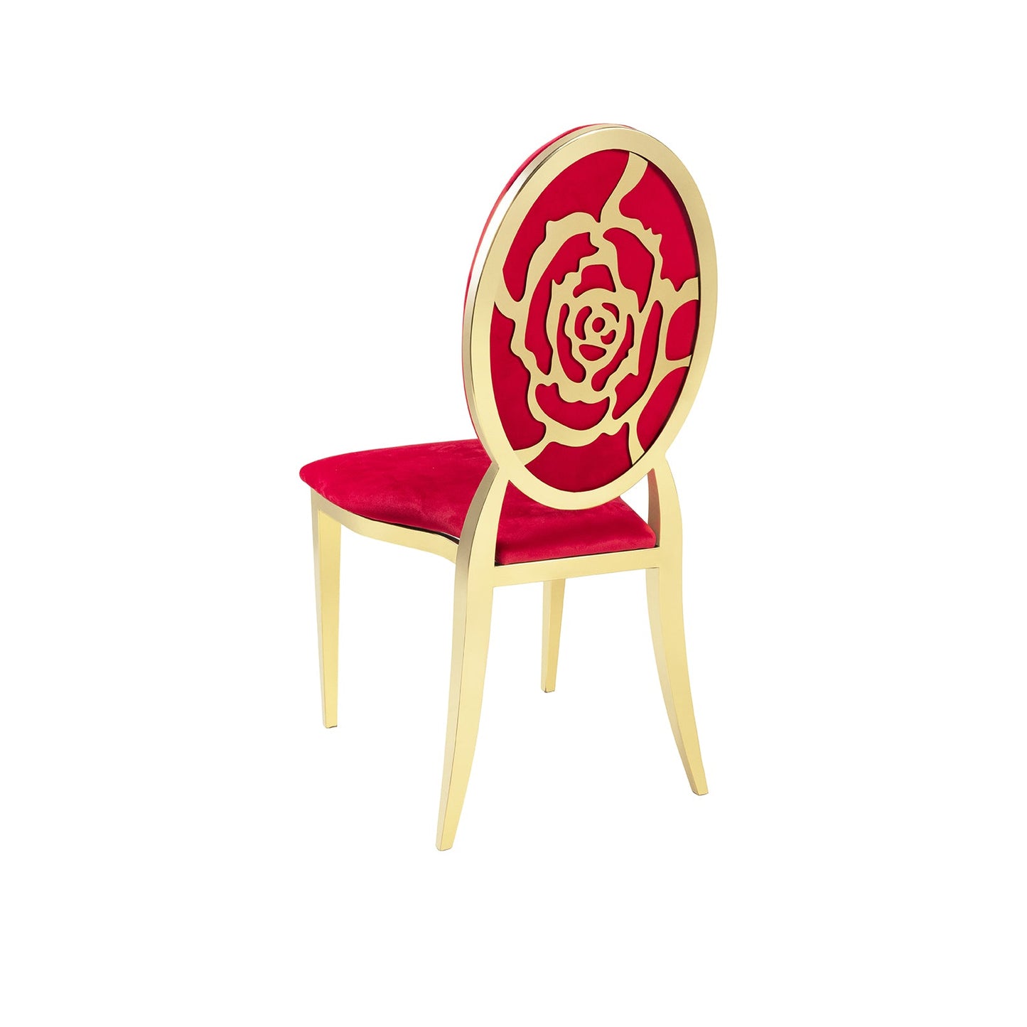 Red Velvet Gold Rose` Chair