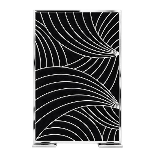 Silver Black Curved Partition