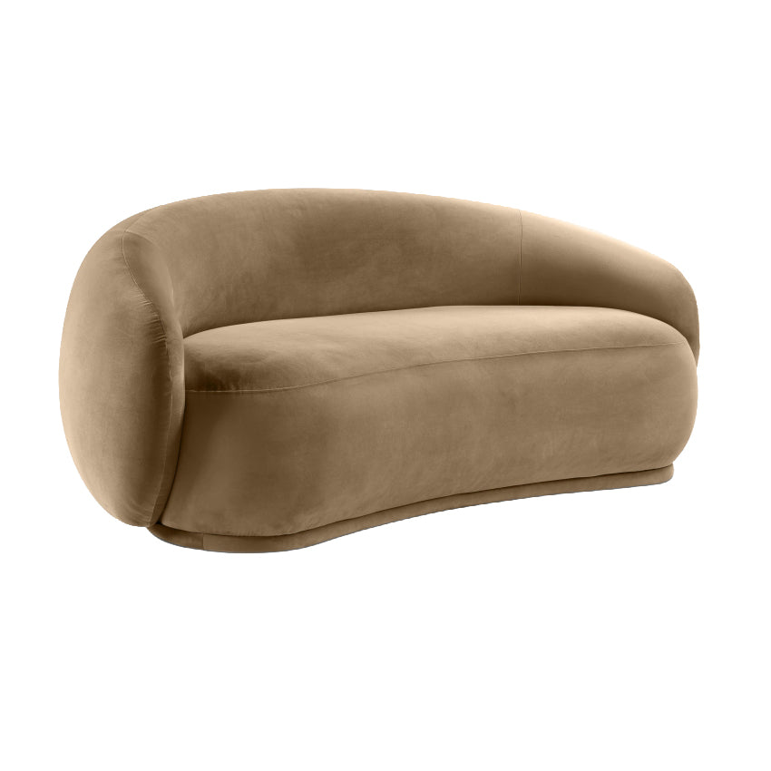 Beige Velvet Loveseat