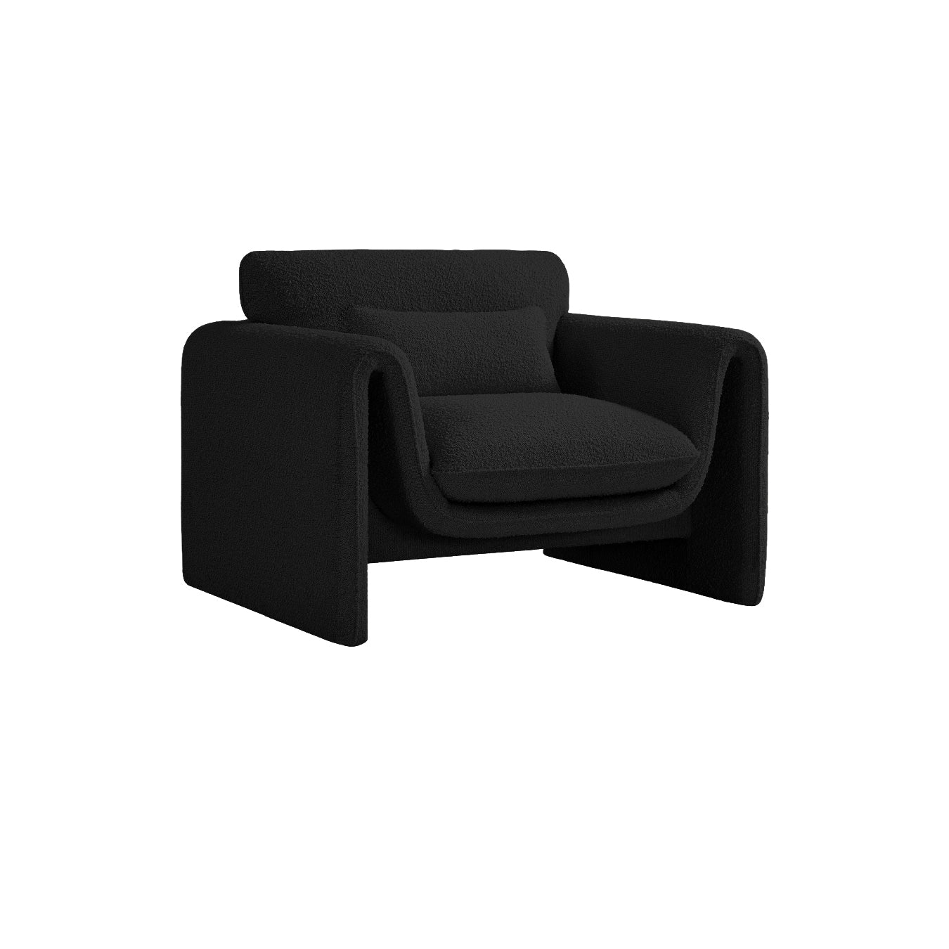 Black Boucle Lounge Chair