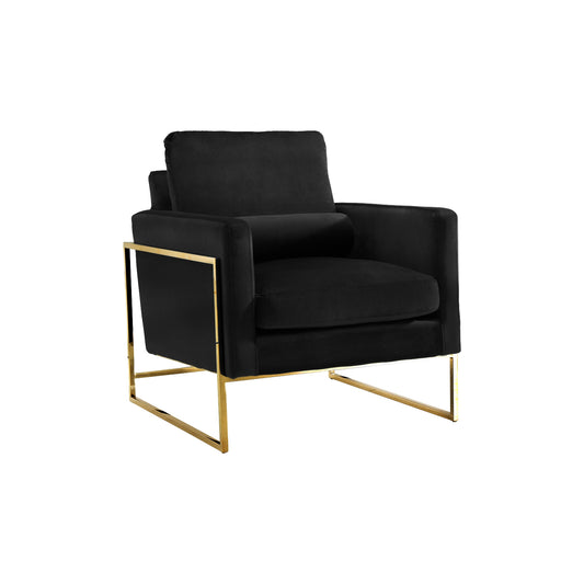 Black Velvet Lounge Chair