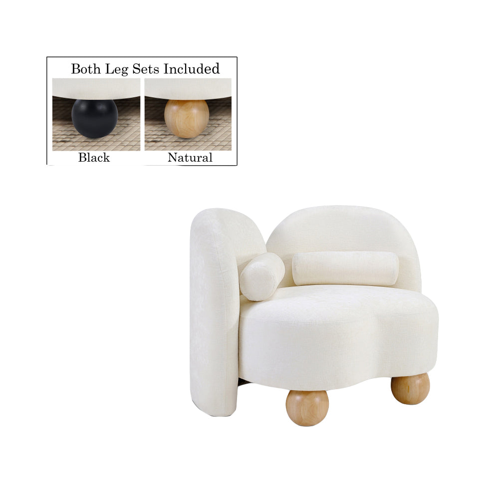 Cream Chenille Daphne Lounge Chair