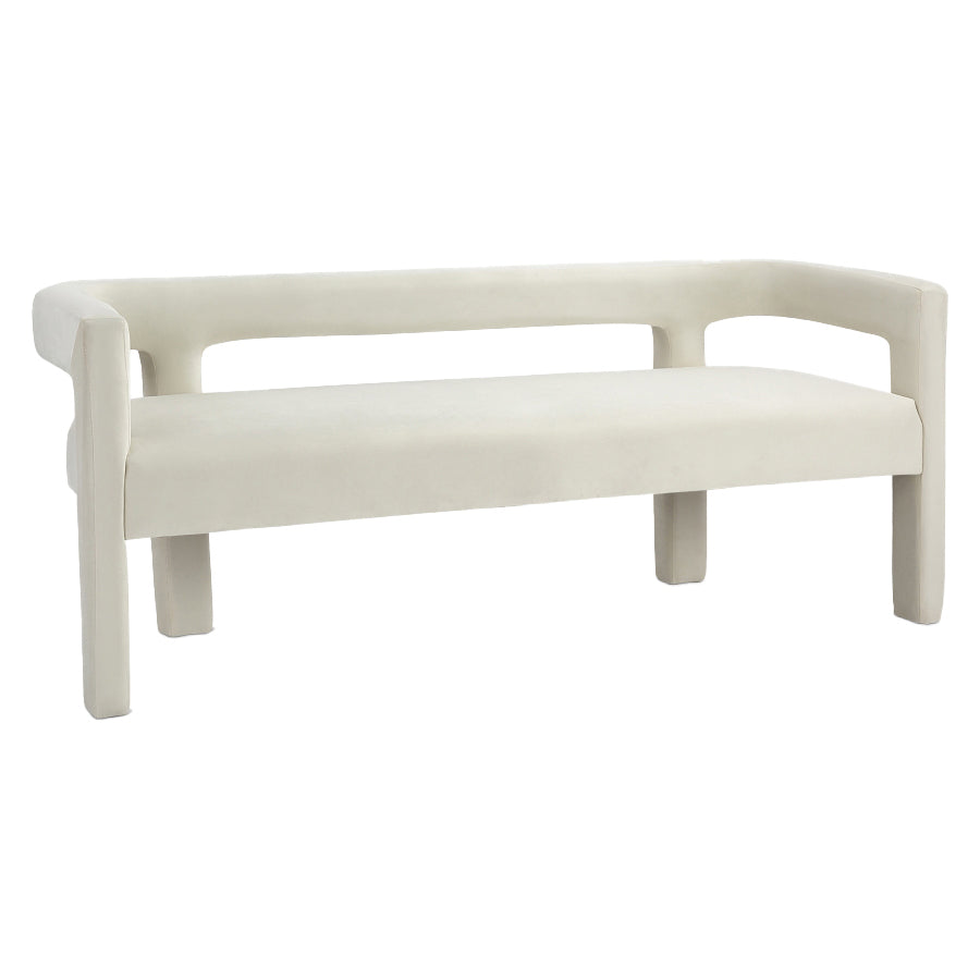 Cream Velvet Bench